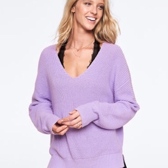 PINK Victoria's Secret Sweaters - HTF PINK Victoria’s Secret Oversized V-Neck Sweater New With Tag Rare